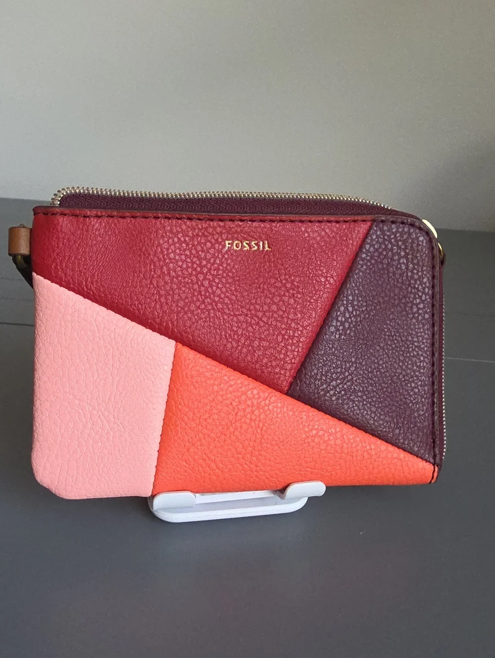 FOSSIL NWT Jayda Colorblock Corner Zip Wristlet Wallet - Picture 2 of 9